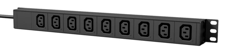19" Rack Strømskinne med 9 IEC-udtag og Afbryder - Must-Have!