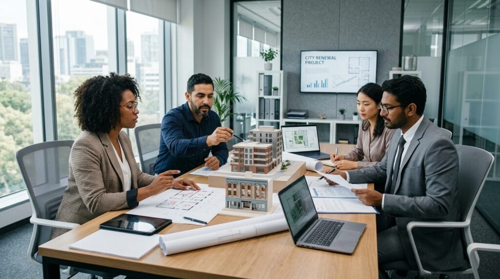 Diverse business owner or manager meeting with municipal adv