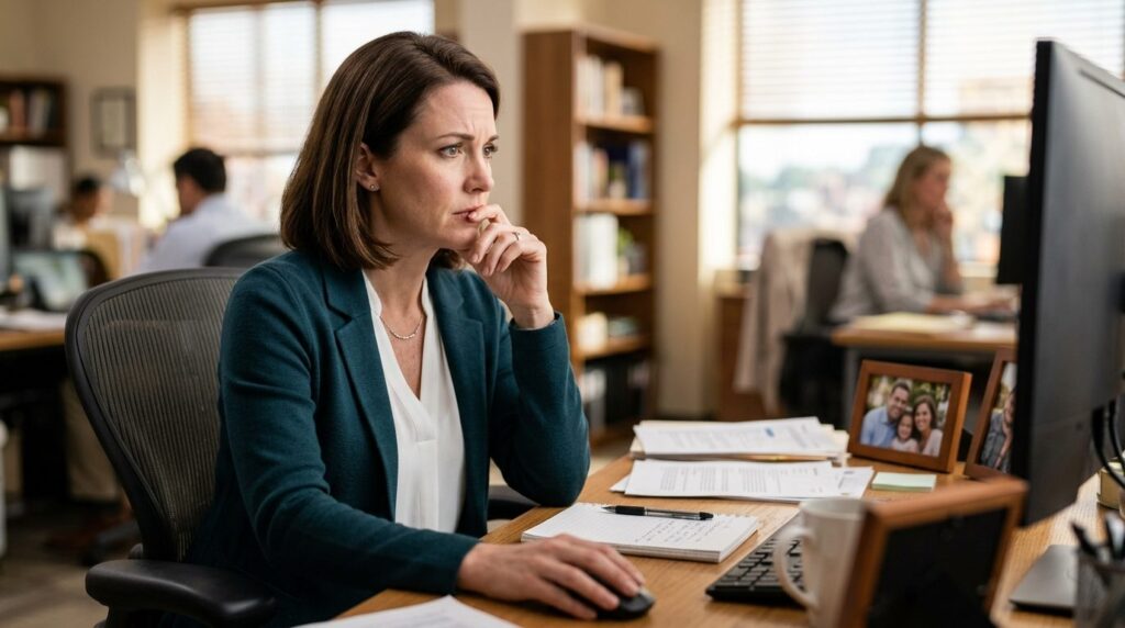 Close-up portrait of a professional woman in business casual