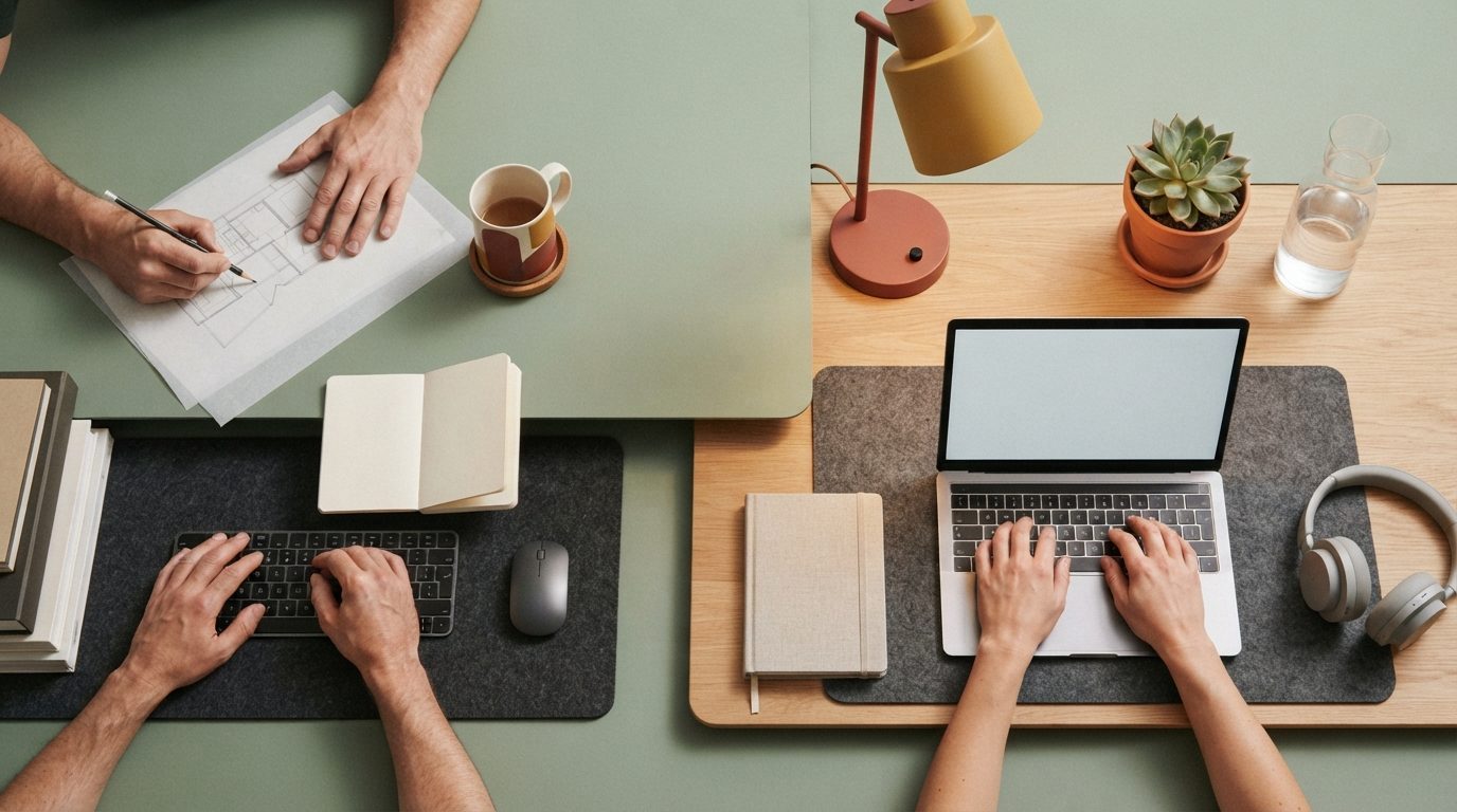 Stemningsbillede til emnet: Arbejdsplads og hjemmekontor